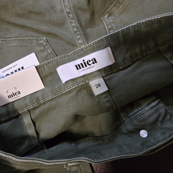 Mica Green Cargo Style High Rise Tapered Crop Straight Leg Pants NEW - Picture 8 of 8